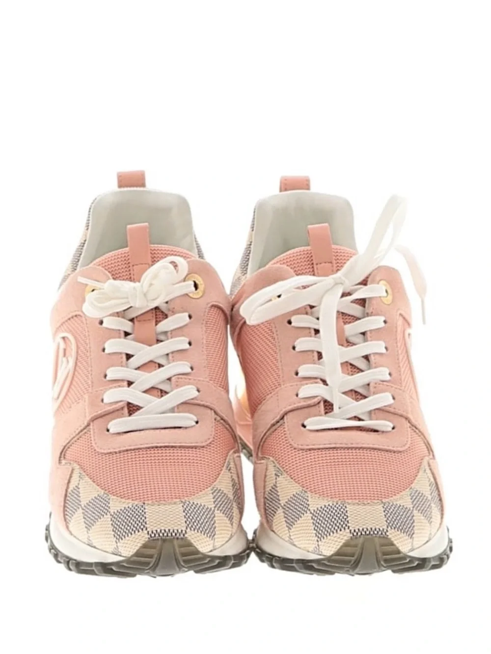 Louis Vuitton Pink and Cream LV Logo Checker Runner - Women